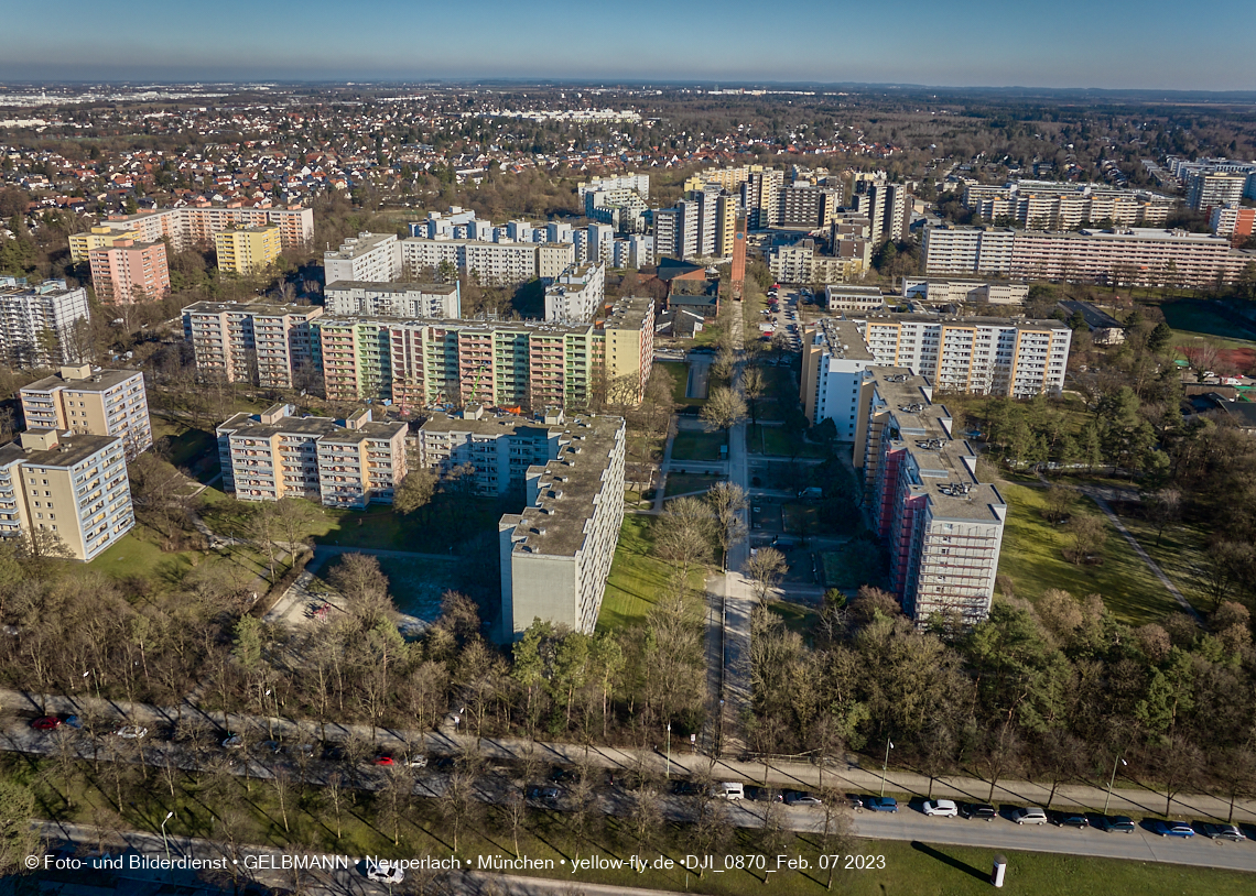 07.02.2023 - Luftbilder von der Sanierung in der Kurt-Eisner-Straße in Neuperlach